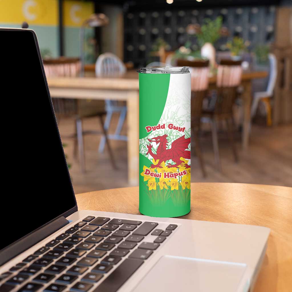 Saint David’s Day Welsh Dragon Skinny Tumbler Dydd Gwyl Dewi Hapus - Wonder Print Shop