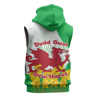 Saint David’s Day Welsh Dragon Sleeveless Hoodie Dydd Gwyl Dewi Hapus - Wonder Print Shop