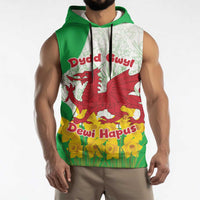 Saint David’s Day Welsh Dragon Sleeveless Hoodie Dydd Gwyl Dewi Hapus - Wonder Print Shop