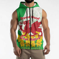 Saint David’s Day Welsh Dragon Sleeveless Zip Hoodie Dydd Gwyl Dewi Hapus - Wonder Print Shop