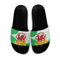 Saint David’s Day Welsh Dragon Slide Sandals Dydd Gwyl Dewi Hapus - Wonder Print Shop