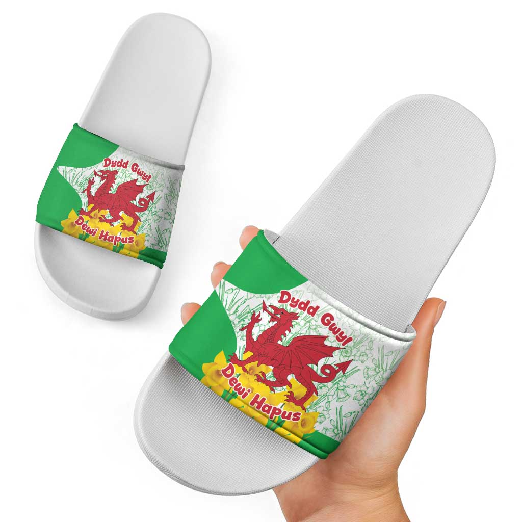 Saint David’s Day Welsh Dragon Slide Sandals Dydd Gwyl Dewi Hapus - Wonder Print Shop