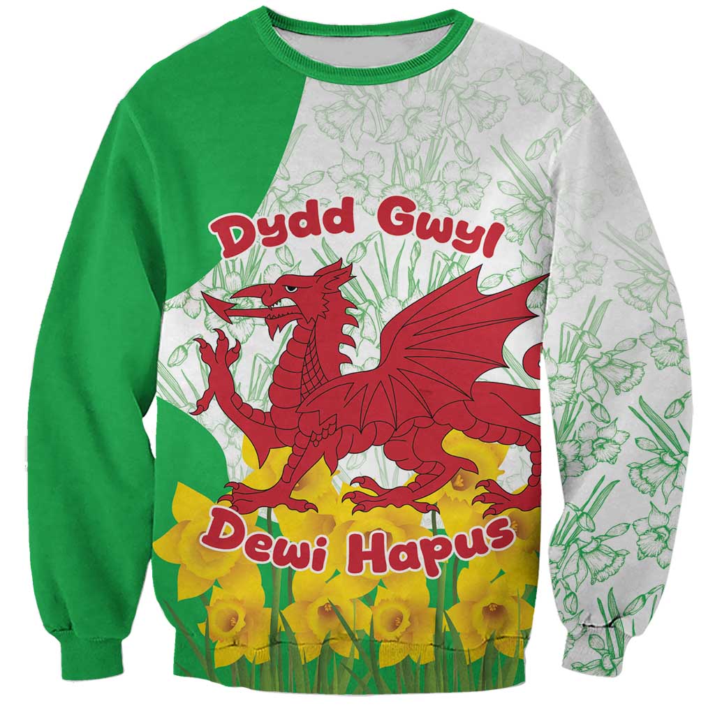 Saint David’s Day Welsh Dragon Sweatshirt Dydd Gwyl Dewi Hapus - Wonder Print Shop