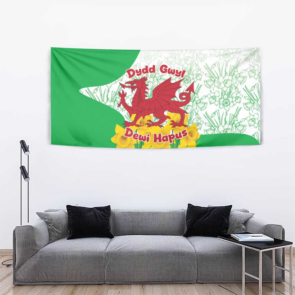 Saint David’s Day Welsh Dragon Tapestry Dydd Gwyl Dewi Hapus - Wonder Print Shop