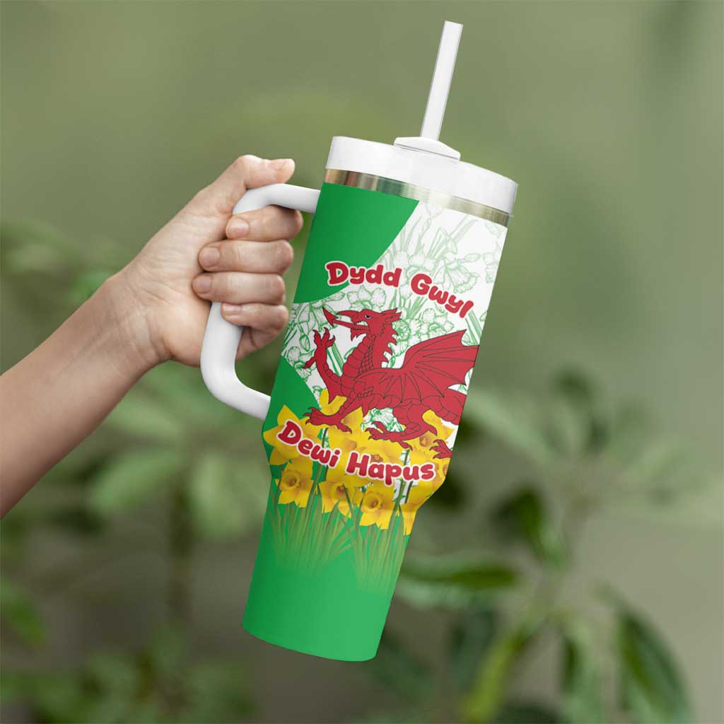 Saint David’s Day Welsh Dragon Tumbler With Handle Dydd Gwyl Dewi Hapus - Wonder Print Shop
