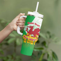 Saint David’s Day Welsh Dragon Tumbler With Handle Dydd Gwyl Dewi Hapus - Wonder Print Shop