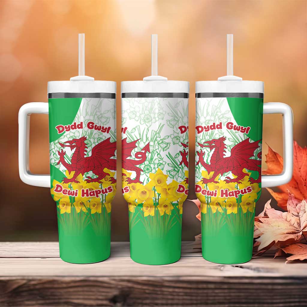Saint David’s Day Welsh Dragon Tumbler With Handle Dydd Gwyl Dewi Hapus - Wonder Print Shop