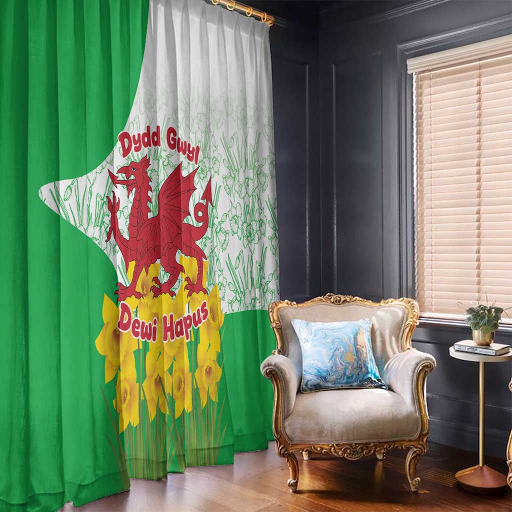 Saint David’s Day Welsh Dragon Window Curtain Dydd Gwyl Dewi Hapus - Wonder Print Shop