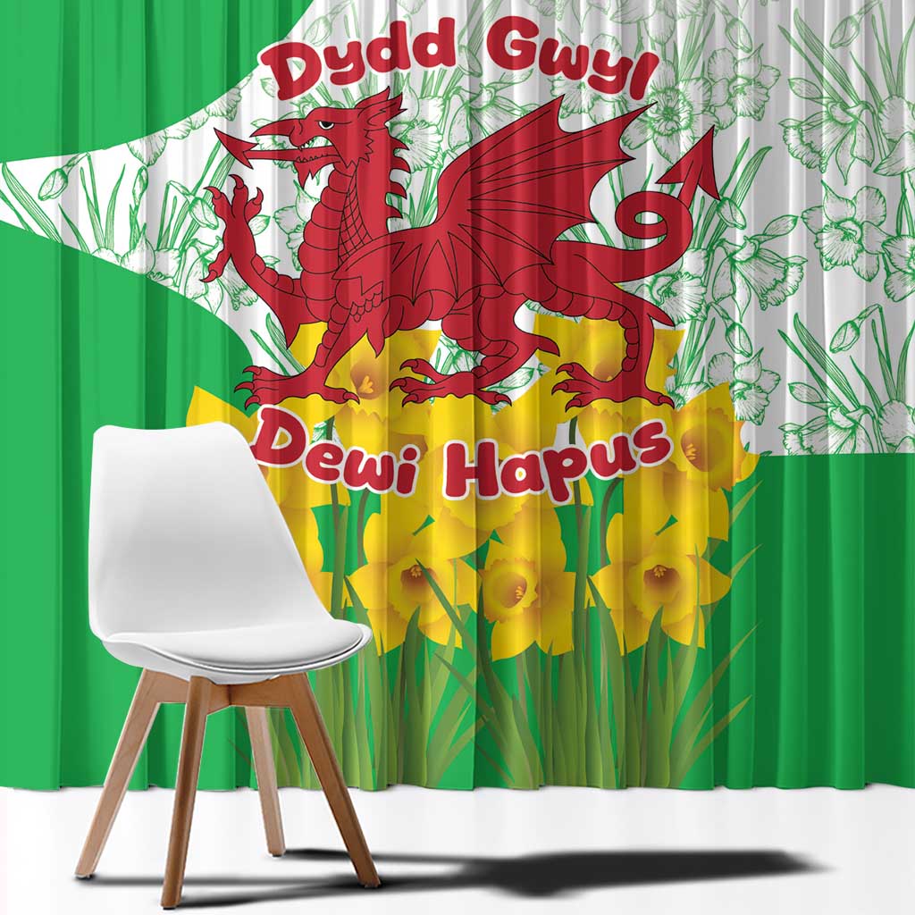 Saint David’s Day Welsh Dragon Window Curtain Dydd Gwyl Dewi Hapus - Wonder Print Shop