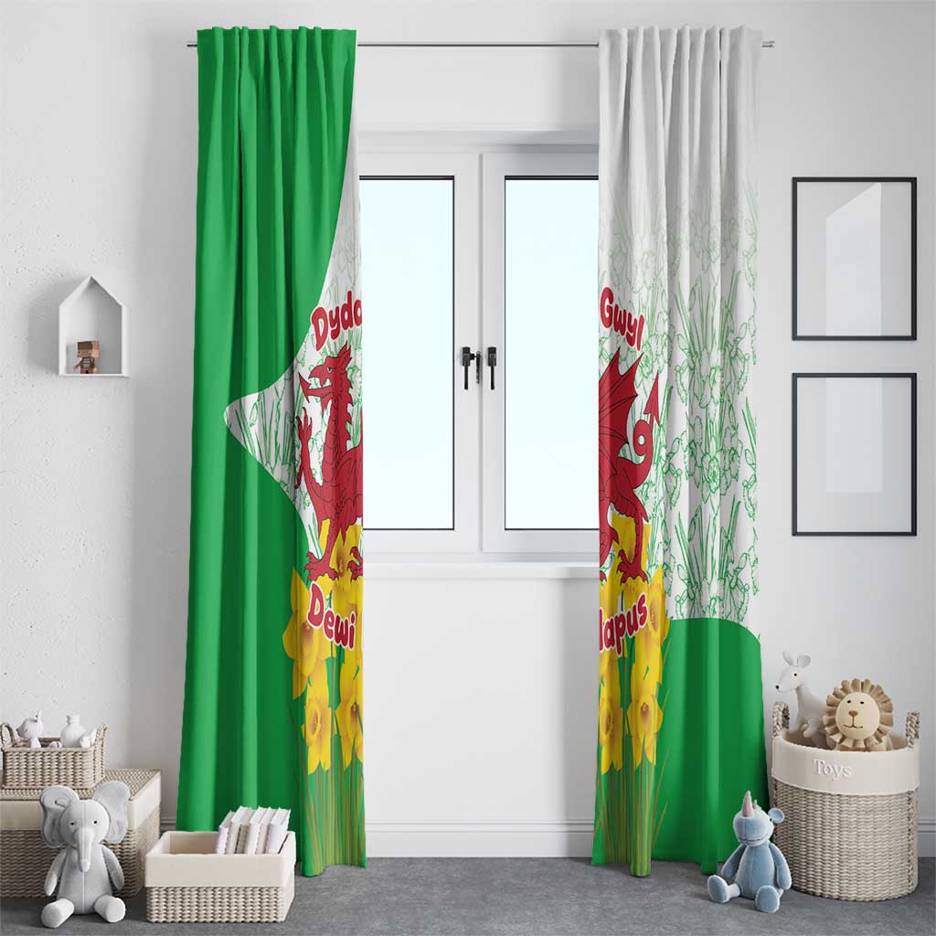 Saint David’s Day Welsh Dragon Window Curtain Dydd Gwyl Dewi Hapus - Wonder Print Shop