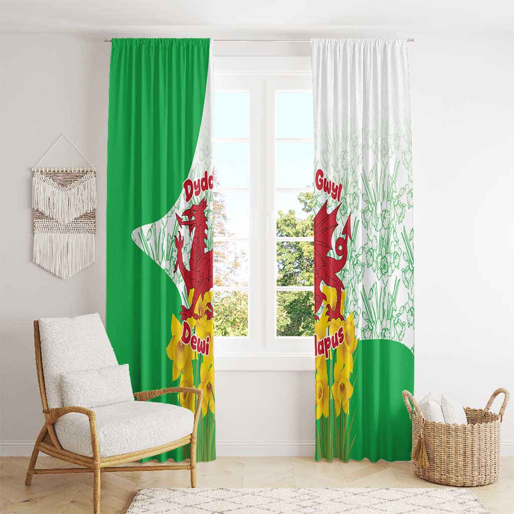 Saint David’s Day Welsh Dragon Window Curtain Dydd Gwyl Dewi Hapus - Wonder Print Shop