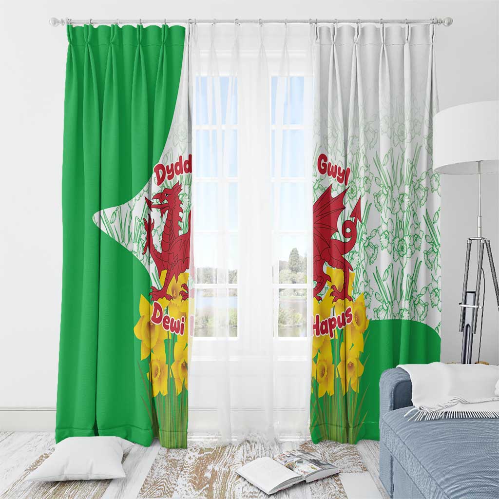 Saint David’s Day Welsh Dragon Window Curtain Dydd Gwyl Dewi Hapus - Wonder Print Shop