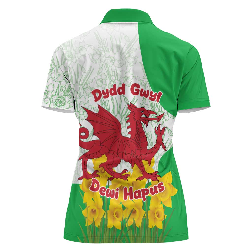 Saint David’s Day Welsh Dragon Women Polo Shirt Dydd Gwyl Dewi Hapus - Wonder Print Shop