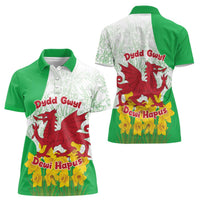 Saint David’s Day Welsh Dragon Women Polo Shirt Dydd Gwyl Dewi Hapus - Wonder Print Shop