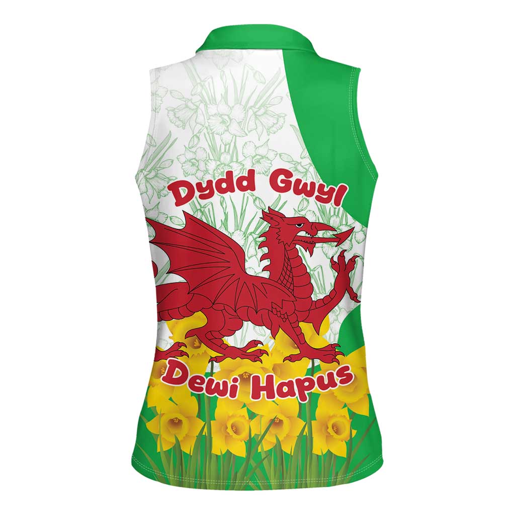 Saint David’s Day Welsh Dragon Women Sleeveless Polo Shirt Dydd Gwyl Dewi Hapus - Wonder Print Shop