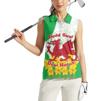 Saint David’s Day Welsh Dragon Women Sleeveless Polo Shirt Dydd Gwyl Dewi Hapus - Wonder Print Shop