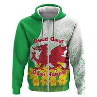 Saint David’s Day Welsh Dragon Zip Hoodie Dydd Gwyl Dewi Hapus - Wonder Print Shop