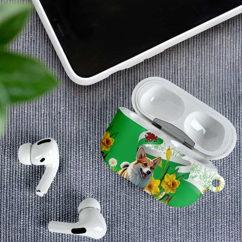 Wales Corgi Daffodil AirPods Case Playful Welsh Dog - Wonder Print Shop