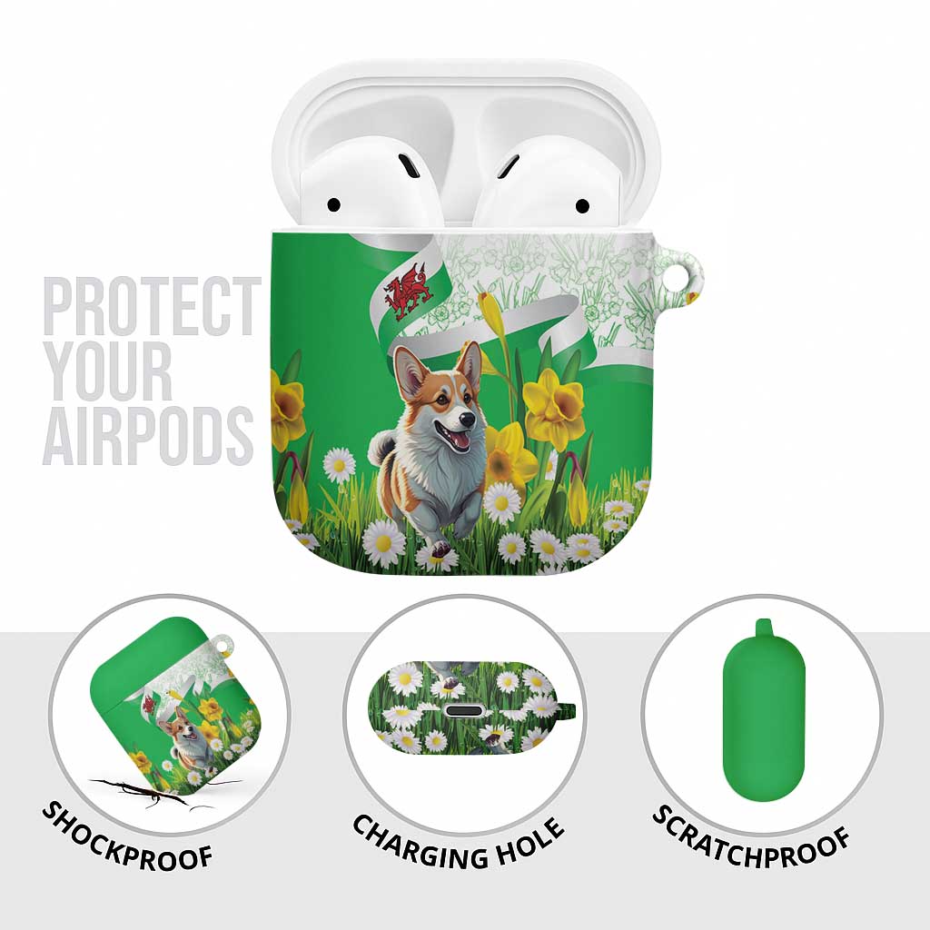 Wales Corgi Daffodil AirPods Case Playful Welsh Dog - Wonder Print Shop