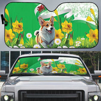 Wales Corgi Daffodil Auto Sun Shade Playful Welsh Dog - Wonder Print Shop