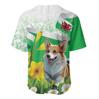 Wales Corgi Daffodil Baseball Jersey Playful Welsh Dog - Wonder Print Shop