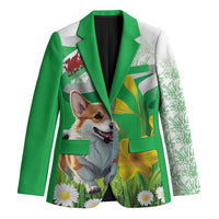 Wales Corgi Daffodil Blazer Playful Welsh Dog - Wonder Print Shop