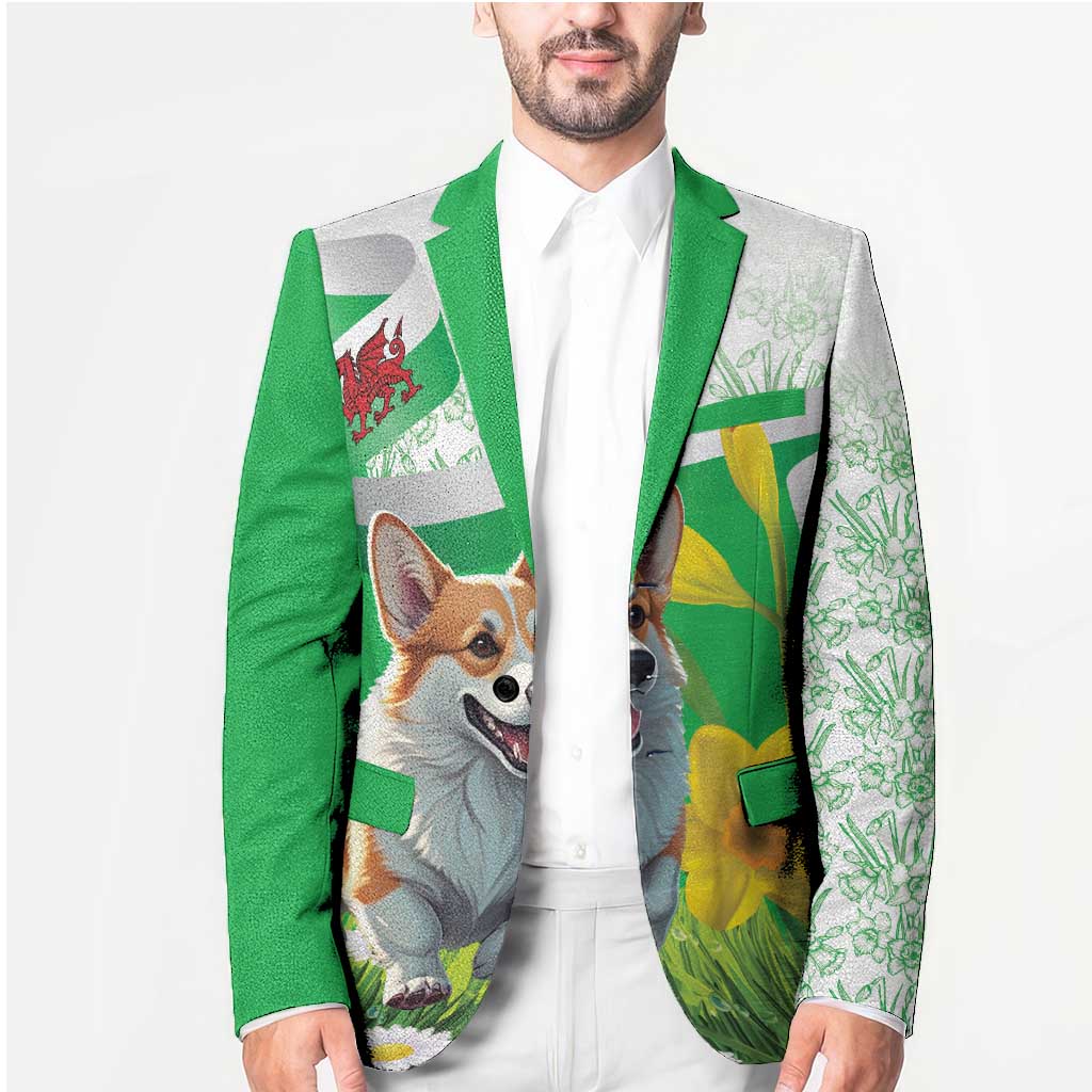 Wales Corgi Daffodil Blazer Playful Welsh Dog - Wonder Print Shop