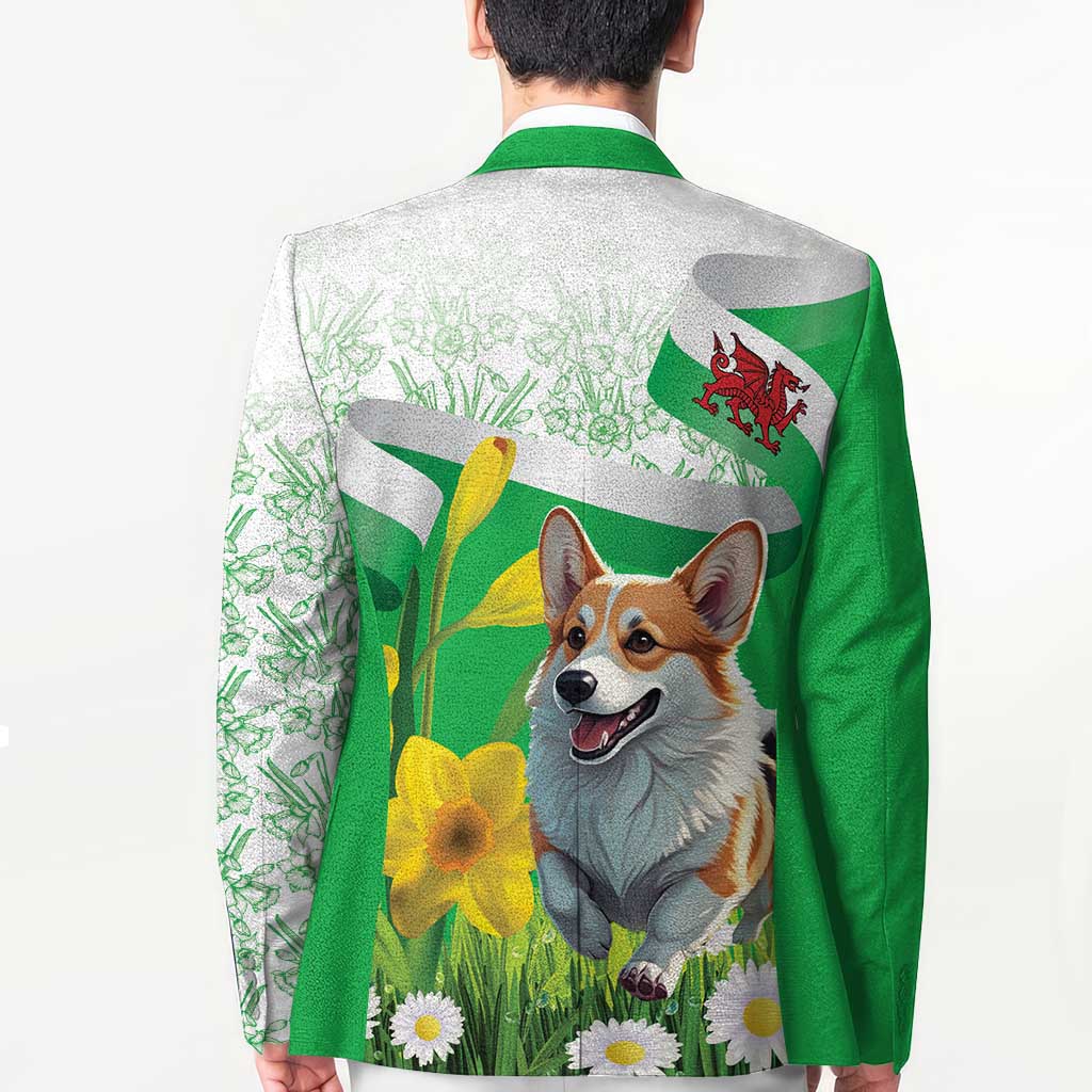 Wales Corgi Daffodil Blazer Playful Welsh Dog - Wonder Print Shop