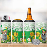 Wales Corgi Daffodil 4 in 1 Can Cooler Tumbler Playful Welsh Dog - Wonder Print Shop