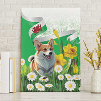 Wales Corgi Daffodil Canvas Wall Art Playful Welsh Dog - Wonder Print Shop
