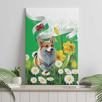 Wales Corgi Daffodil Canvas Wall Art Playful Welsh Dog - Wonder Print Shop