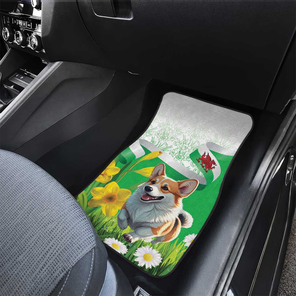Wales Corgi Daffodil Car Mats Playful Welsh Dog - Wonder Print Shop