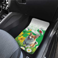 Wales Corgi Daffodil Car Mats Playful Welsh Dog - Wonder Print Shop