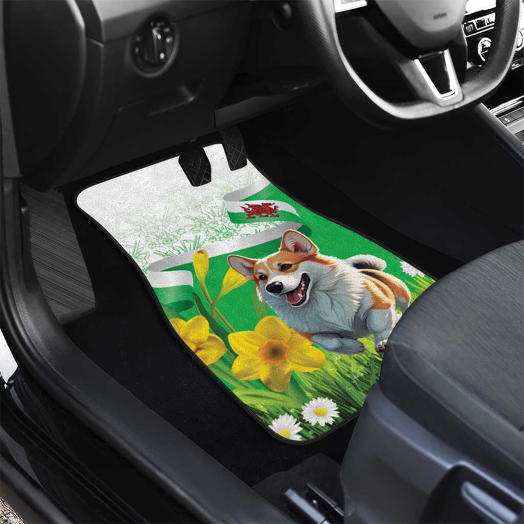 Wales Corgi Daffodil Car Mats Playful Welsh Dog - Wonder Print Shop