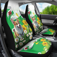Wales Corgi Daffodil Car Seat Cover Playful Welsh Dog - Wonder Print Shop