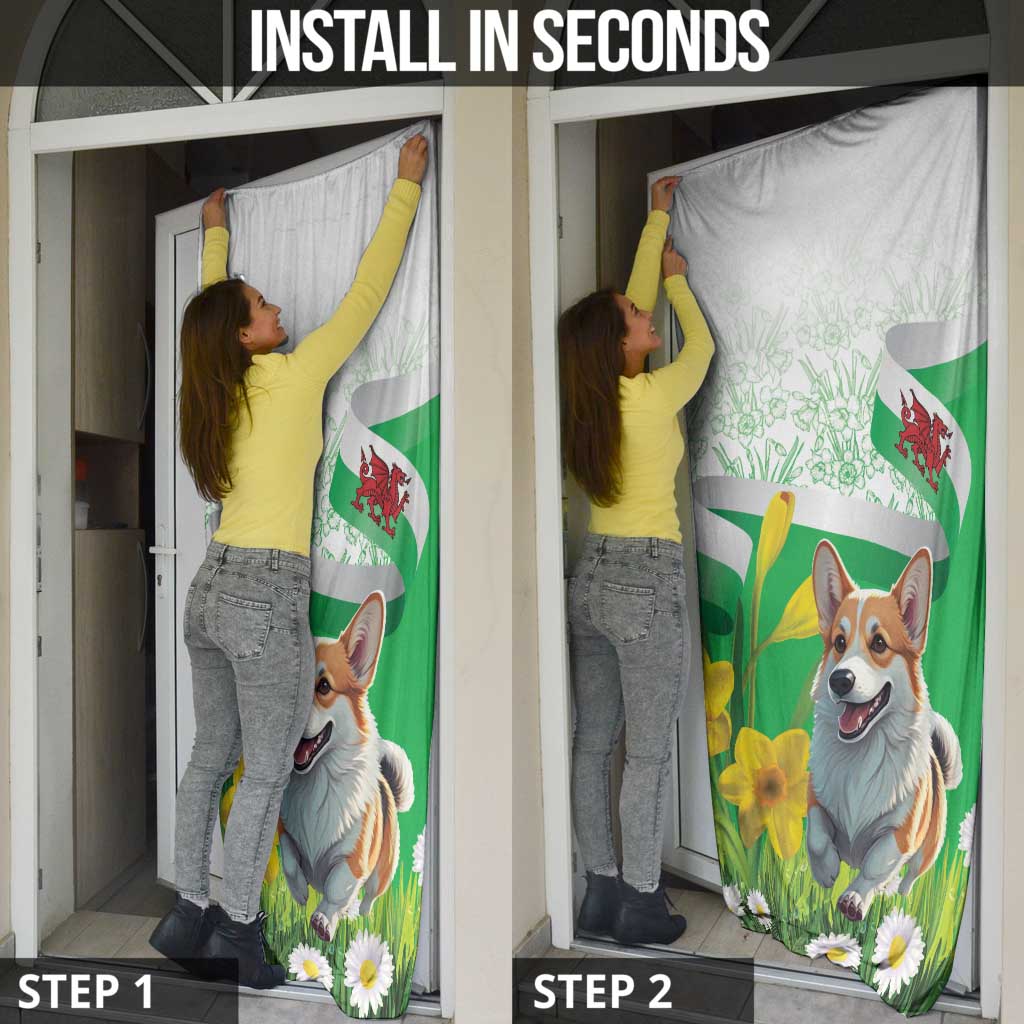 Wales Corgi Daffodil Door Cover Playful Welsh Dog - Wonder Print Shop