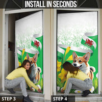 Wales Corgi Daffodil Door Cover Playful Welsh Dog - Wonder Print Shop