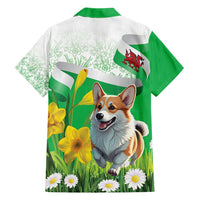 Wales Corgi Daffodil Family Matching Long Sleeve Bodycon Dress and Hawaiian Shirt Playful Welsh Dog - Wonder Print Shop