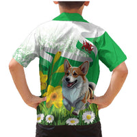 Wales Corgi Daffodil Family Matching Mermaid Dress and Hawaiian Shirt Playful Welsh Dog - Wonder Print Shop
