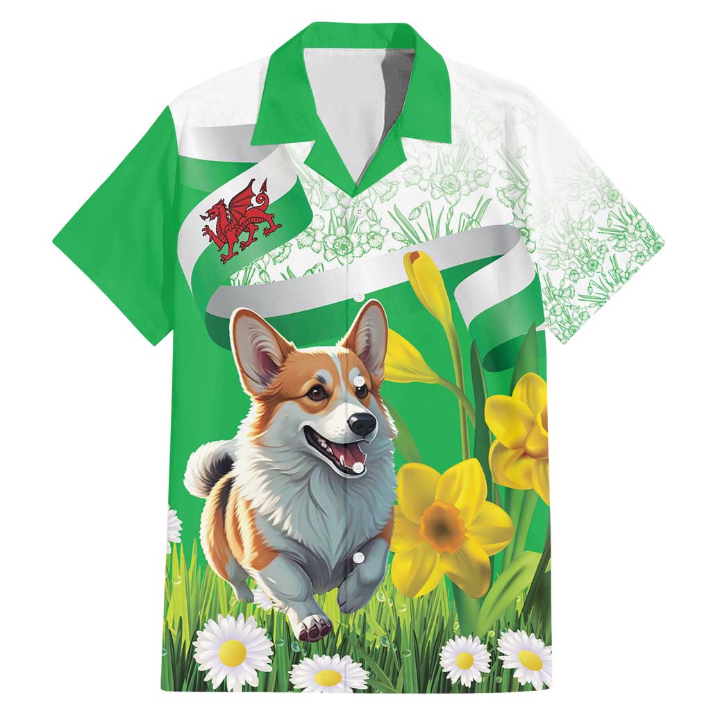 Wales Corgi Daffodil Family Matching Mermaid Dress and Hawaiian Shirt Playful Welsh Dog - Wonder Print Shop