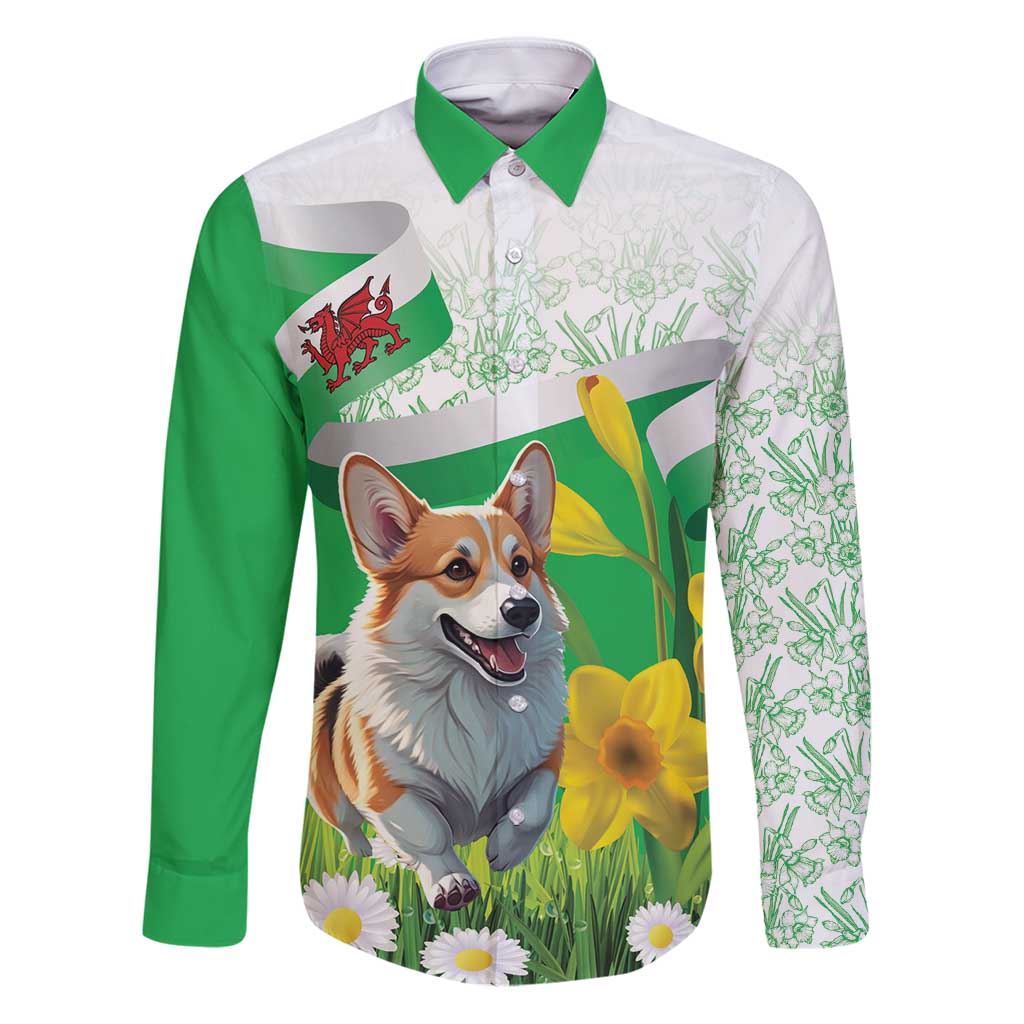 Wales Corgi Daffodil Family Matching Puletasi and Hawaiian Shirt Playful Welsh Dog - Wonder Print Shop