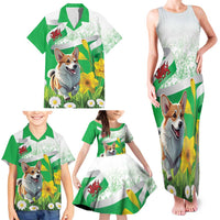 Wales Corgi Daffodil Family Matching Tank Maxi Dress and Hawaiian Shirt Playful Welsh Dog - Wonder Print Shop