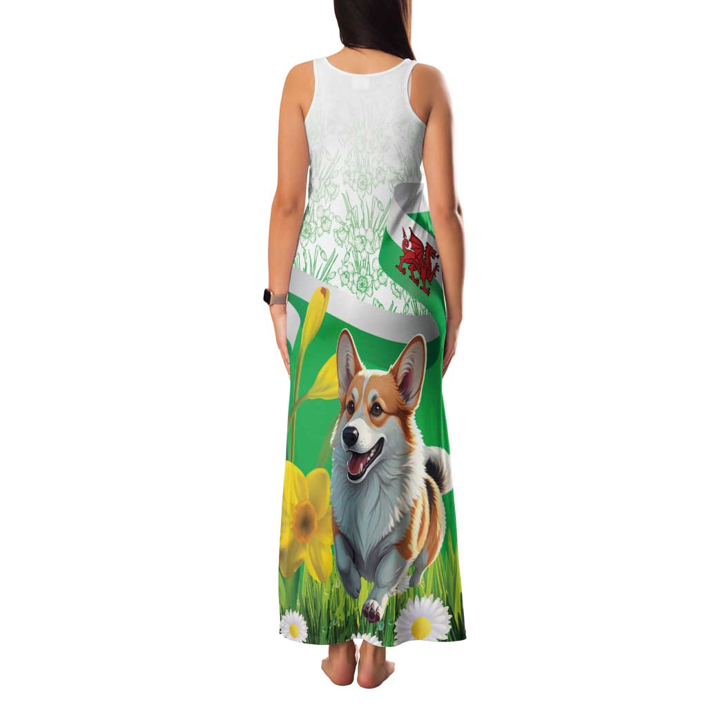 Wales Corgi Daffodil Family Matching Tank Maxi Dress and Hawaiian Shirt Playful Welsh Dog - Wonder Print Shop