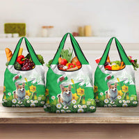 Wales Corgi Daffodil Grocery Bag Playful Welsh Dog - Wonder Print Shop