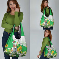 Wales Corgi Daffodil Grocery Bag Playful Welsh Dog - Wonder Print Shop