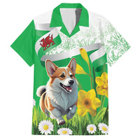 Wales Corgi Daffodil Hawaiian Shirt Playful Welsh Dog - Wonder Print Shop