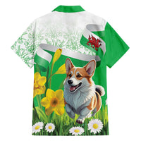 Wales Corgi Daffodil Hawaiian Shirt Playful Welsh Dog - Wonder Print Shop