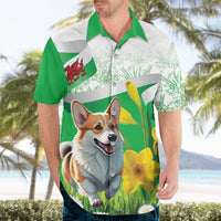 Wales Corgi Daffodil Hawaiian Shirt Playful Welsh Dog - Wonder Print Shop