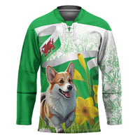 Wales Corgi Daffodil Hockey Jersey Playful Welsh Dog - Wonder Print Shop