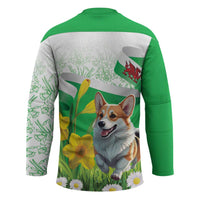 Wales Corgi Daffodil Hockey Jersey Playful Welsh Dog - Wonder Print Shop